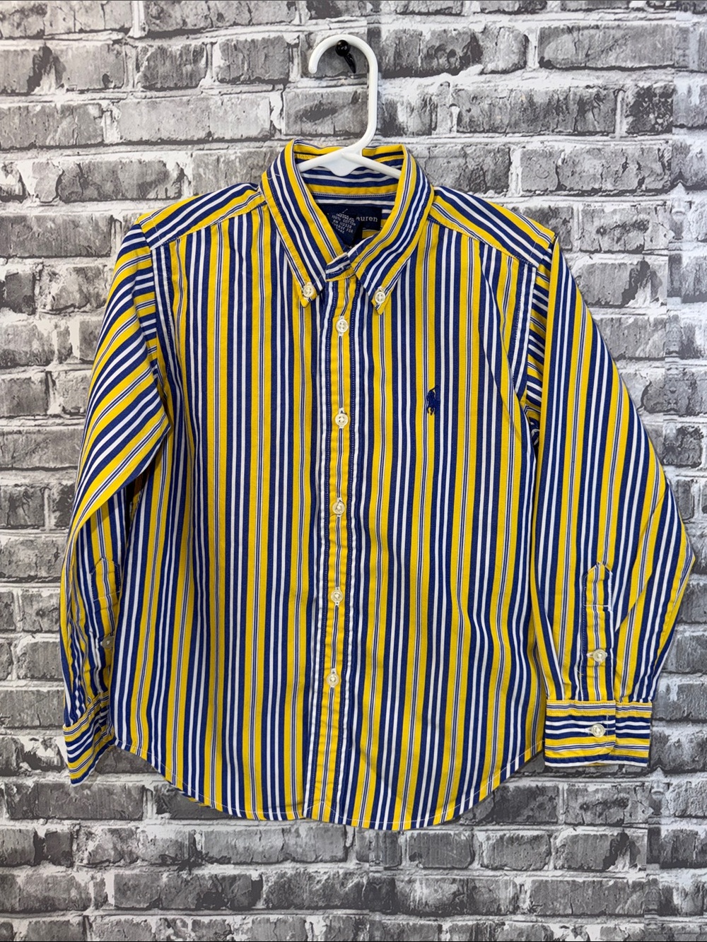 Ralph Lauren Yellow & Blue Striped Button-Down Shirt